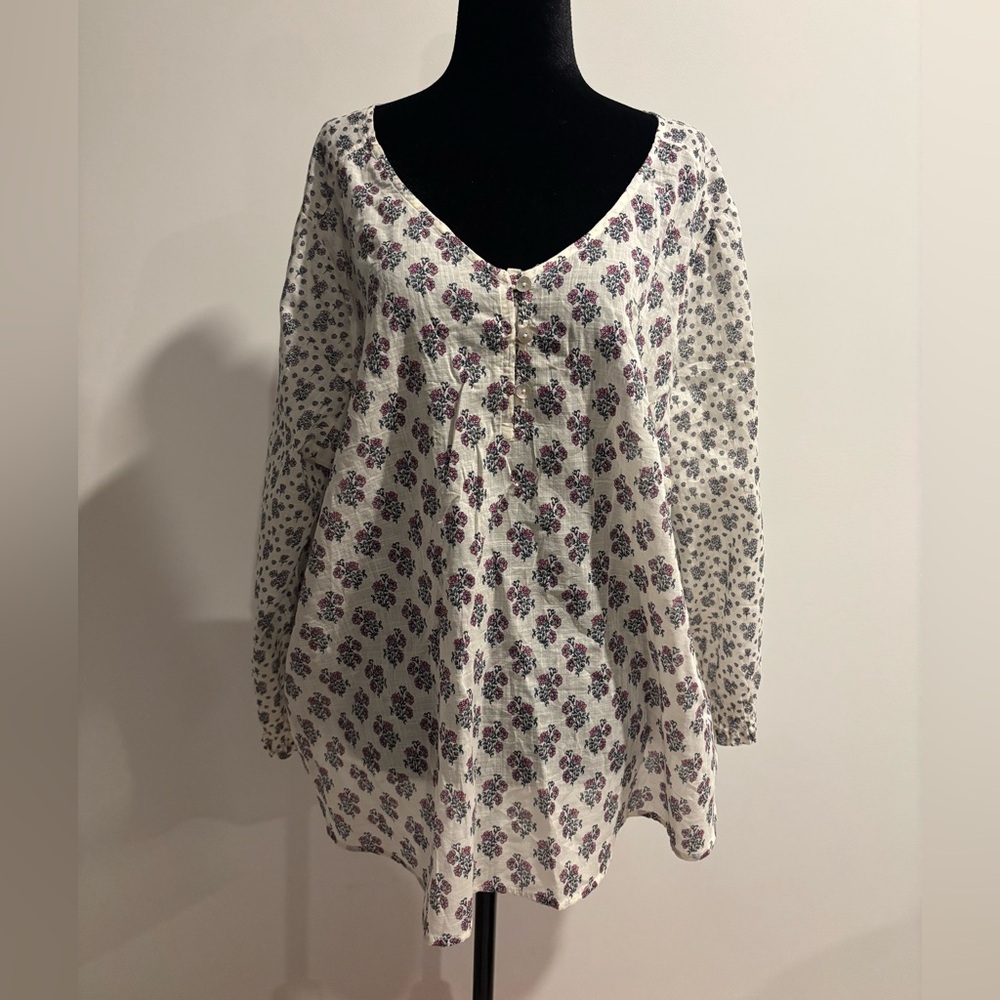 J. Jill Long Sleeve Floral Blouse